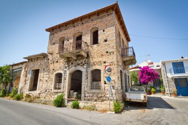 küçük bir kasaba Lassithi Plato Yunan evleri