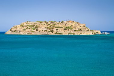 Girit adasında spinalonga Mirabello Körfez Manzaralı