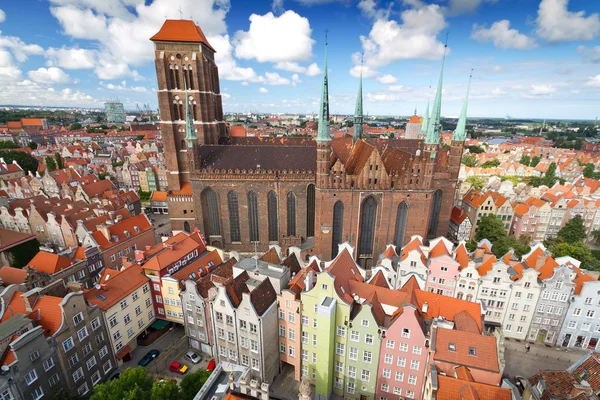 St. Mary Cathedral in old town of Gdansk — Stock Photo, Image
