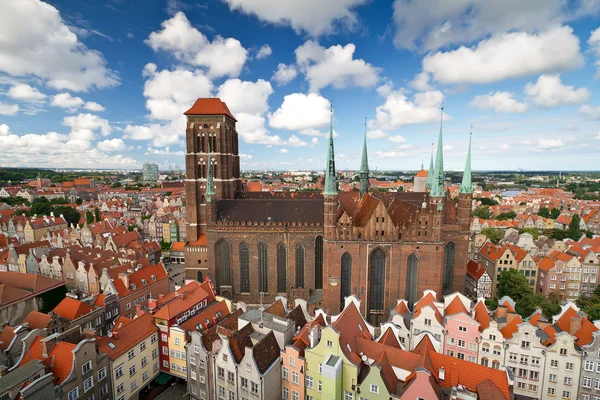 St. Mary's Cathedral in old town of Gdansk — Stock Photo, Image