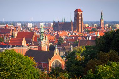 Eski kasaba gdansk tarihi binaları ile Panoraması