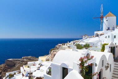 Oia Köyü manzara santorini Island, Yunanistan