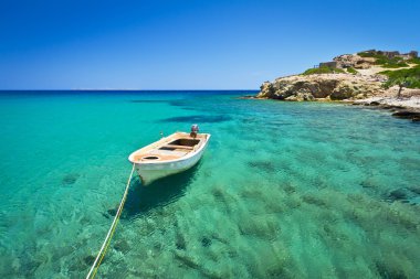 Blue lagoon of Vai beach on Crete clipart