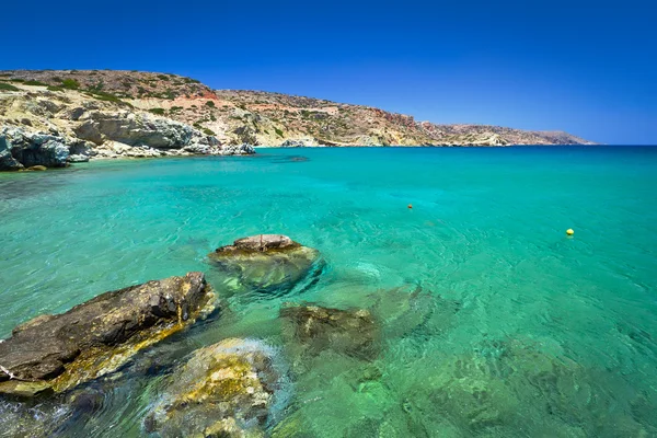 Laguna azul de la playa de Vai en Creta — Foto de Stock