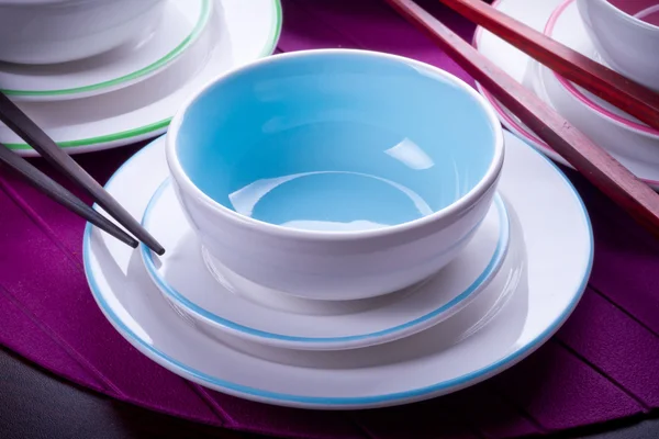 Vícebarevné čínské misky — Stock fotografie
