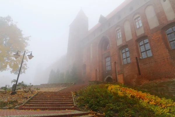 Kwidzyn Kalesi ve katedral sisli toplayan — Stok fotoğraf