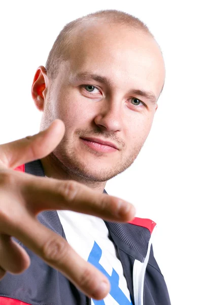 Portrait of young man in sport hat — Stock Photo, Image