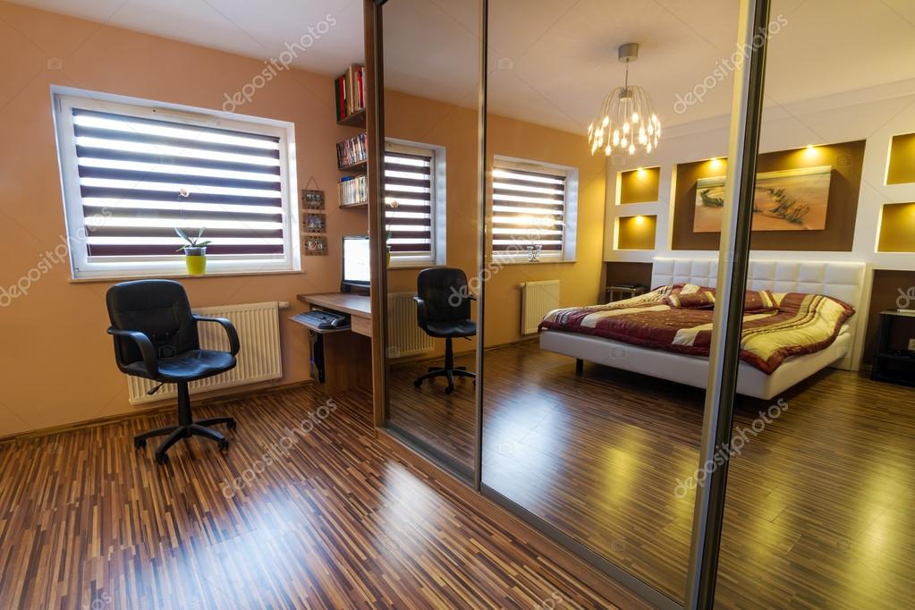 Modern Master Bedroom Interior Stock Photo