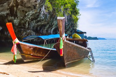 geleneksel Tay uzun kuyruk tekneleri Denizi