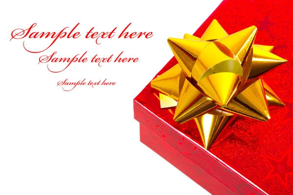 Christmas gift boxes with sample text — Stock Photo, Image