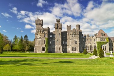 Ashford castle and gardens in Co. Mayo clipart