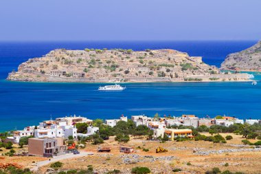 Girit adasında spinalonga Mirabello Körfez Manzaralı
