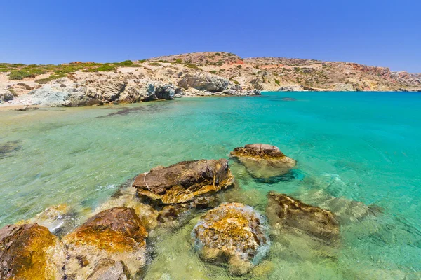 Laguna azul de la playa de Vai en Creta — Foto de Stock