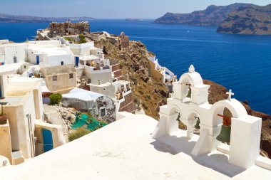 santorini için oia şehir mimarisi