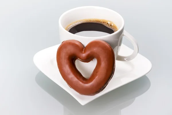 Pepparkakor hjärta med kaffe — Stockfoto