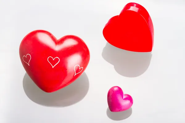 Rote Herzen für Valentinen — Stockfoto