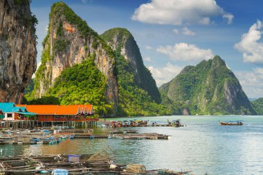 Tayland kazıklar üzerinde inşa koh panyee kapatma