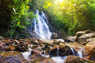 Beautiful Sai Rung waterfall in Thailand clipart