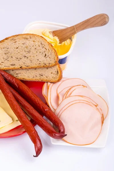 Breakfast meal ingredients — Stock Photo, Image