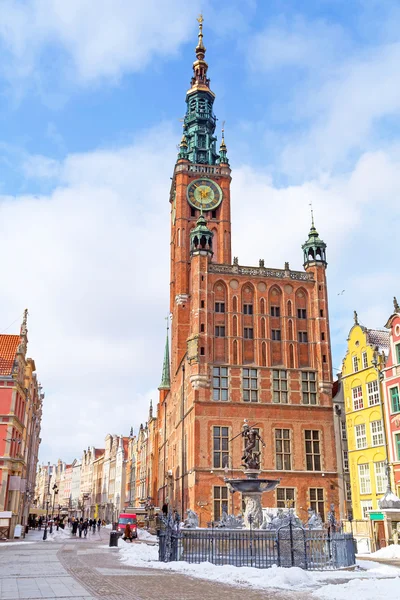 Architektura starého města v Gdaňsku, Polsko — Stock fotografie