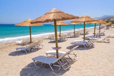Holidays at Aegean Sea of Crete clipart