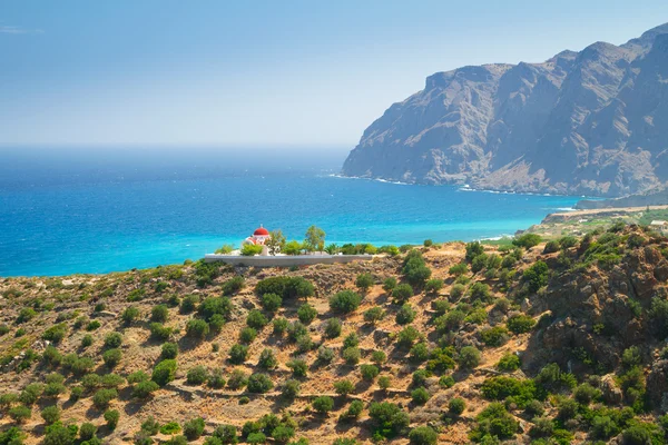 Igreja grega na costa de Creta — Fotografia de Stock