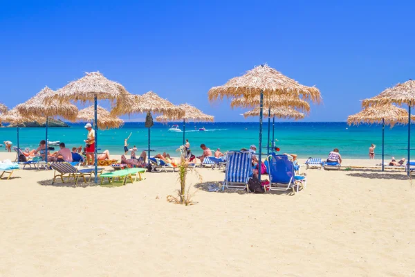 Relaks na vai beach Kreta, Grecja — Zdjęcie stockowe