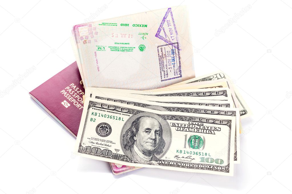Passports and money ready for travel