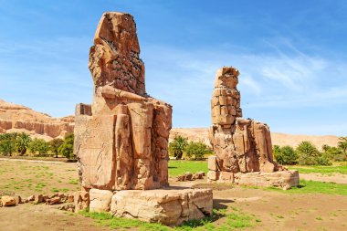 The Colossi of Memnon in Luxor, Egypt clipart