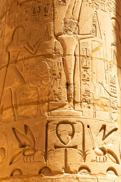 Hiéroglyphique dans le temple Karnak de Louxor — Photo