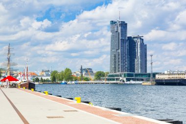 gdynia Şehir Baltık denizde toplayan