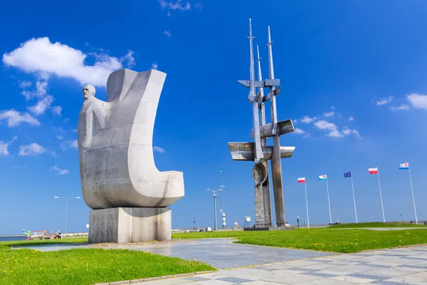 Monumento a Joseph Conrad en Gdynia en el Mar Báltico — Foto de Stock