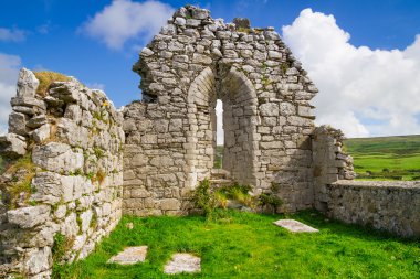 Ruins of old abbey in Co. Clare clipart