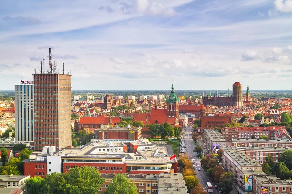 Panorama centrum miasta Gdańsk — Zdjęcie stockowe