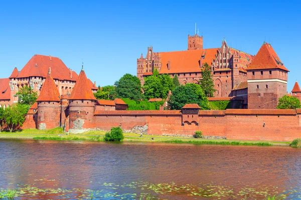 Château de Malbork dans les paysages d'été — Photo