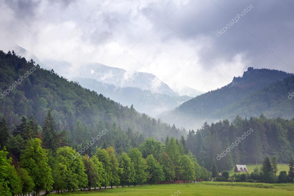 Tatra mountains in Zakopane at cloudy day