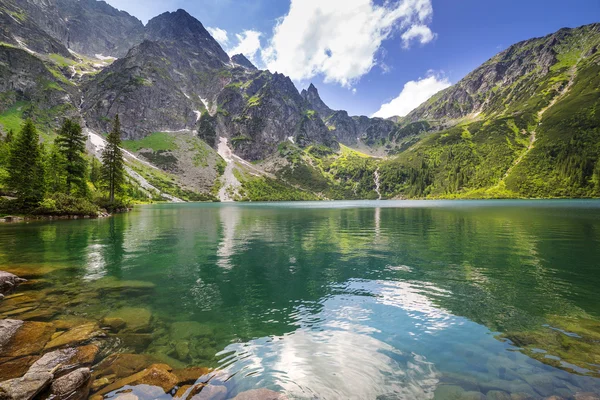 Oog van de zee meer in Tatra bergen Rechtenvrije Stockafbeeldingen