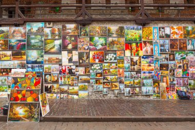 krakow şehir duvarları üzerinde açık Galeri