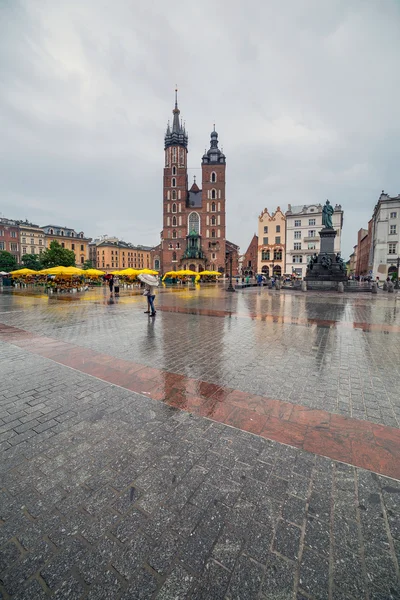 Main square of the old town in Cracow — Stock Photo, Image