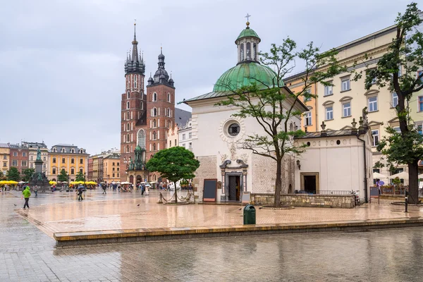 Main square of the old town in Cracow — Stock Photo, Image