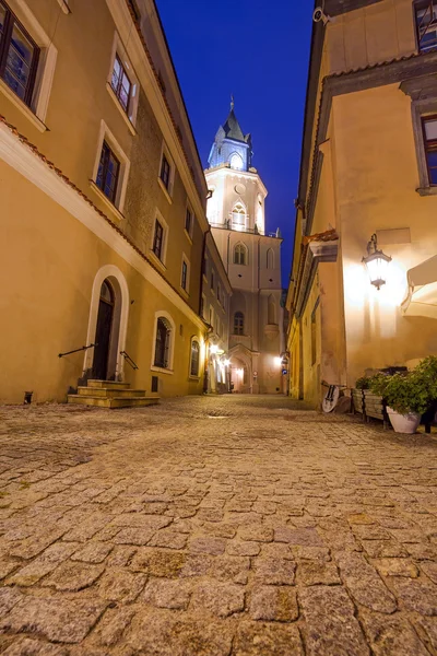 Staré město z Lublinu v noci — Stock fotografie