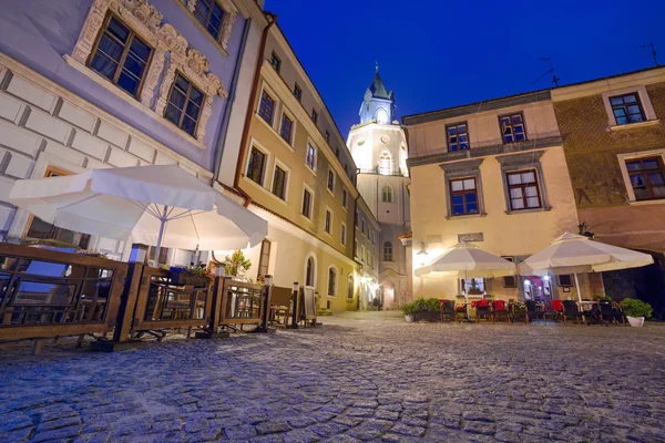Vieille ville de Lublin la nuit — Photo