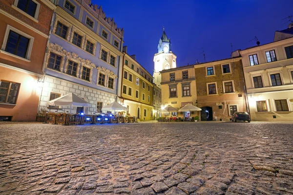 Vieille ville de Lublin la nuit — Photo