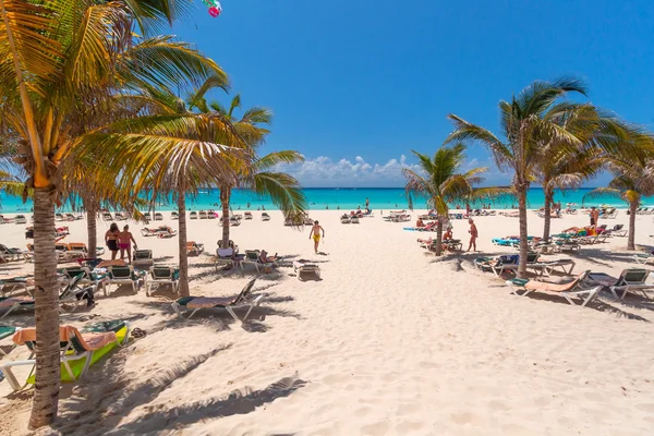 Playacar beach na Morzu Karaibskim w Meksyku — Zdjęcie stockowe