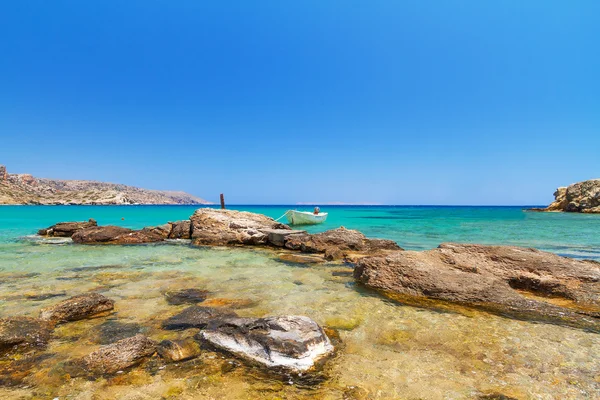 Μπλε λιμνοθάλασσα της παραλίας του Βάι στην Κρήτη — Φωτογραφία Αρχείου