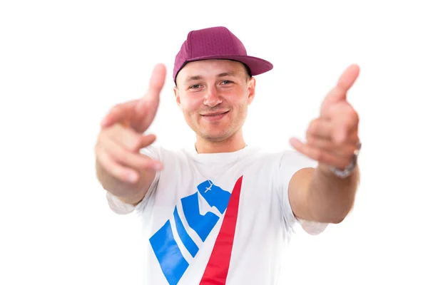 Portrait of young man in sport hat — Stock Photo, Image