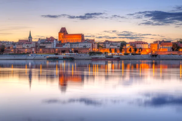 Staré město Toruň při západu slunce — Stock fotografie