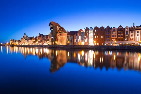 Old town of Gdansk at night — Stock Photo, Image