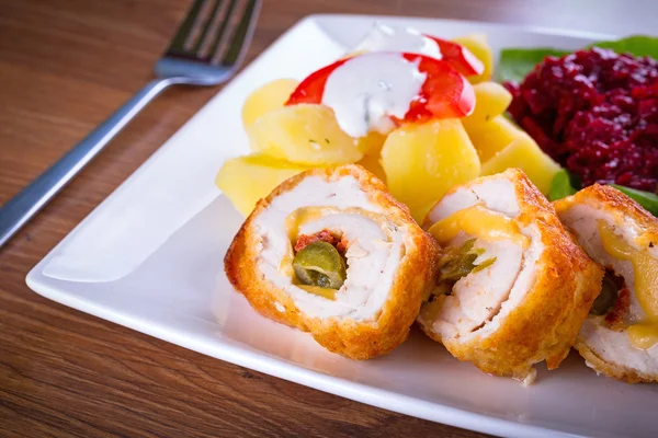 Stuffed chicken rolls — Stock Photo, Image