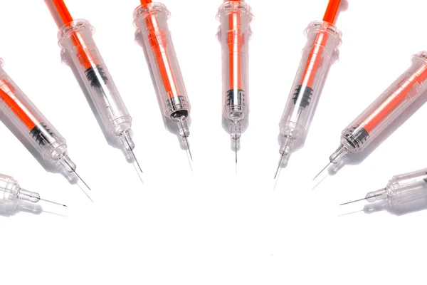 Syringes over white background — Stock Photo, Image